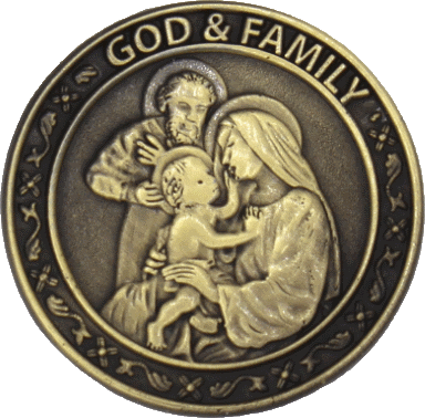 God and My Family medal